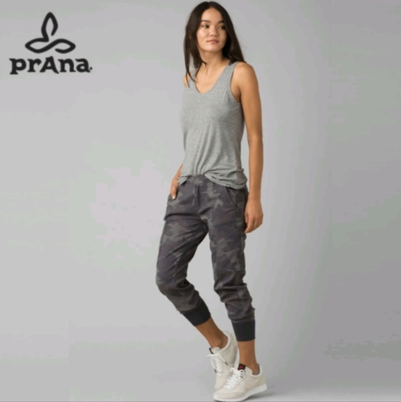 PrAna Gray Camo Sky Canyon Jogger Drawstring Sz 6 - Picture 1 of 10